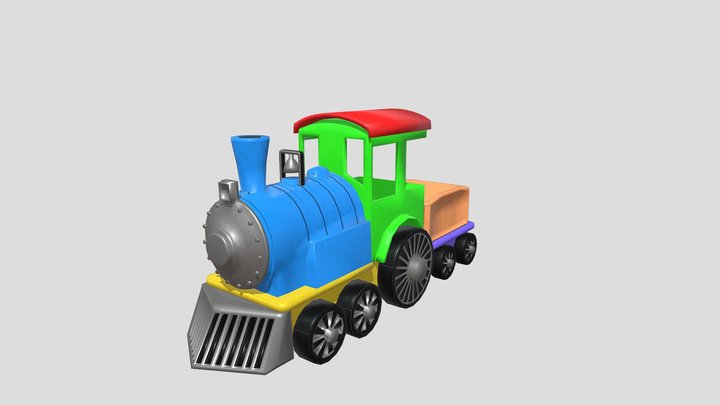 Toy Train Textured 3D Model