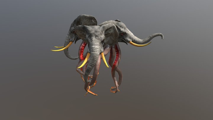 Elephant heads (Idle) 3D Model