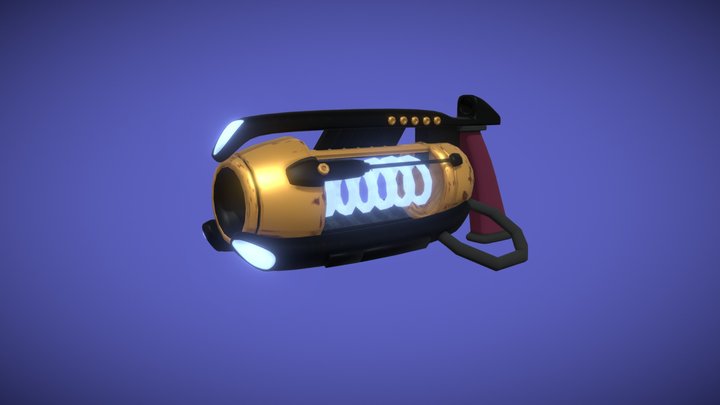 Sci-fi neon blaster 3D Model