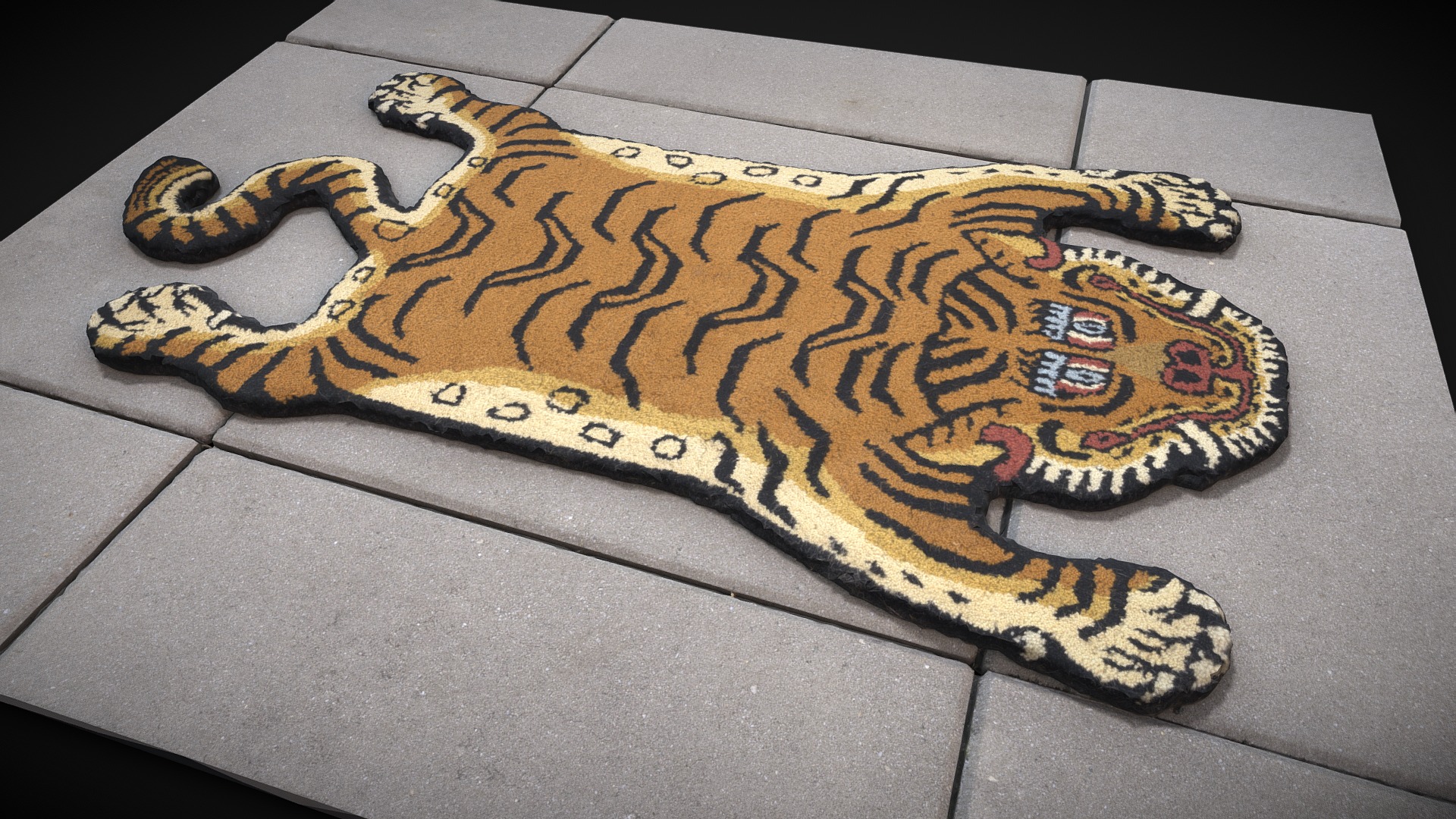 3D model Tiger Rug - This is a 3D model of the Tiger Rug. The 3D model is about a brown and black snake.
