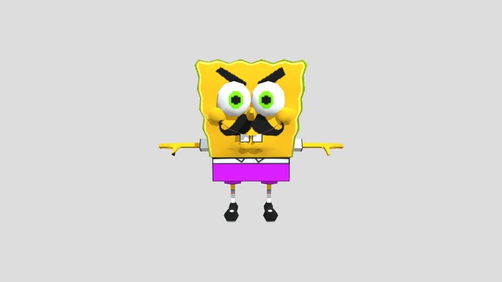 Orange Sponge Neighbor 3D Model