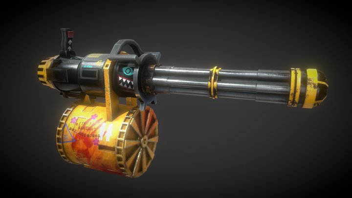 Minigun / Machine Gun / Gatling Gun 3D Model