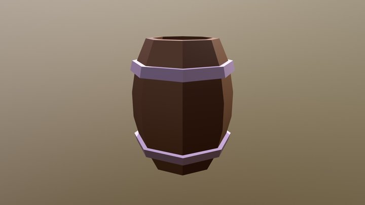 Low Poly Barrel 3D Model