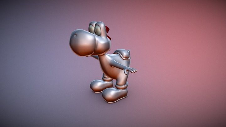 Yoshi Plateado 3D Model