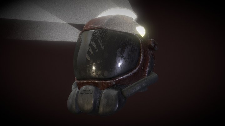 Space helmet, sky-fi (optimized for games) 3D Model
