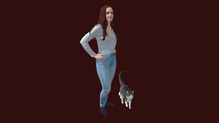 Portrait with her Cat
