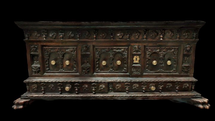 Lot 108 - Cassone en noyer Italie 17e s - scan 3D Model