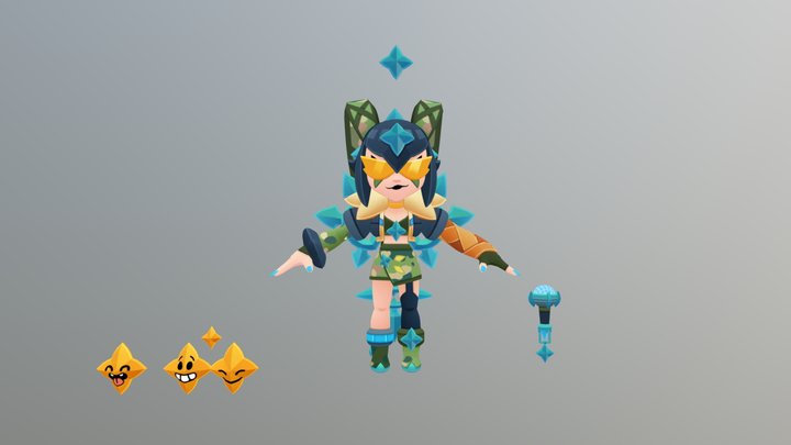 Blackgreen Melodie - Brawl Stars 3D Model 3D Model