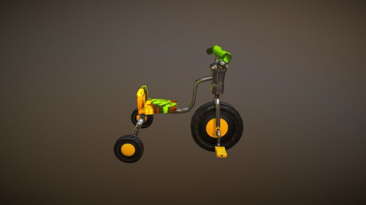 Bisiklet Low Poly Colour 3D Model