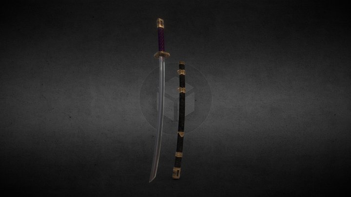 Japanese Samurai Sabre 3D Model