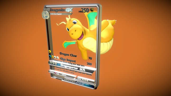 Dragonite Card TCG 37/70 3D Model