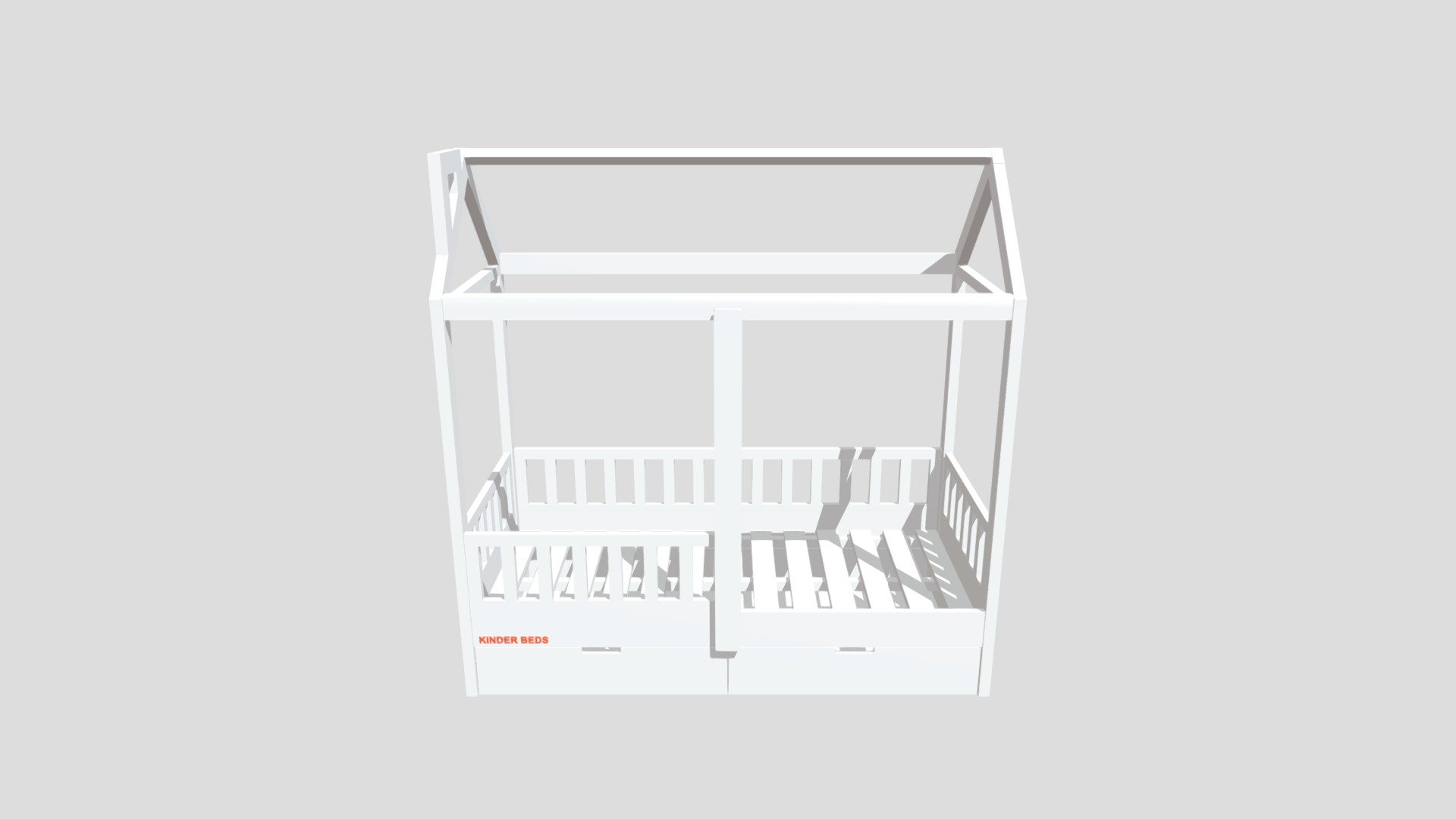Одноярусная кроватка "BABY ONE" + крыша — Sketchfab embed 3D viewer