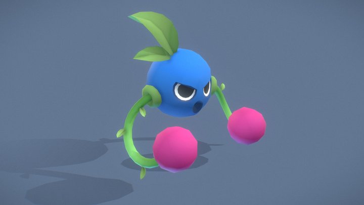 Cartoon Characters - Medium Blueberry Warrior 3D Model