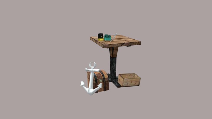 By The Ocean - Unwrap 2 More detailed props 3D Model