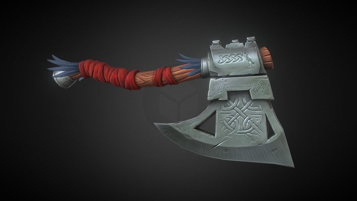 Stylized Viking Axe 3D Model