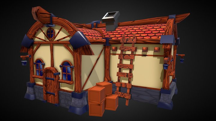 Modular Stylized House | 3D Blender 3D Model