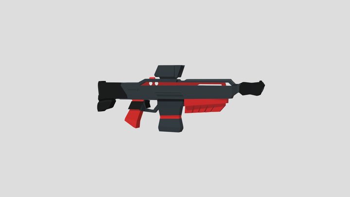 Low-Poly Sci-fi Rifle 3D Model