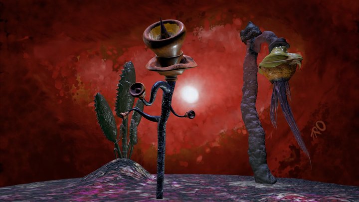 Alien Plants 3D Model