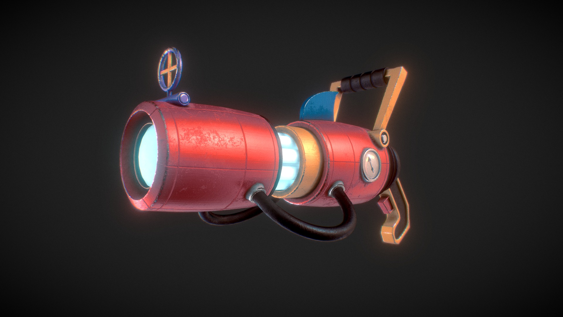 3D model Blaster ray - This is a 3D model of the Blaster ray. The 3D model is about a red and blue robot.