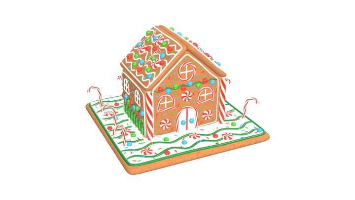 Gingerbread House for Christmas/Casa de Gengibre 3D Model