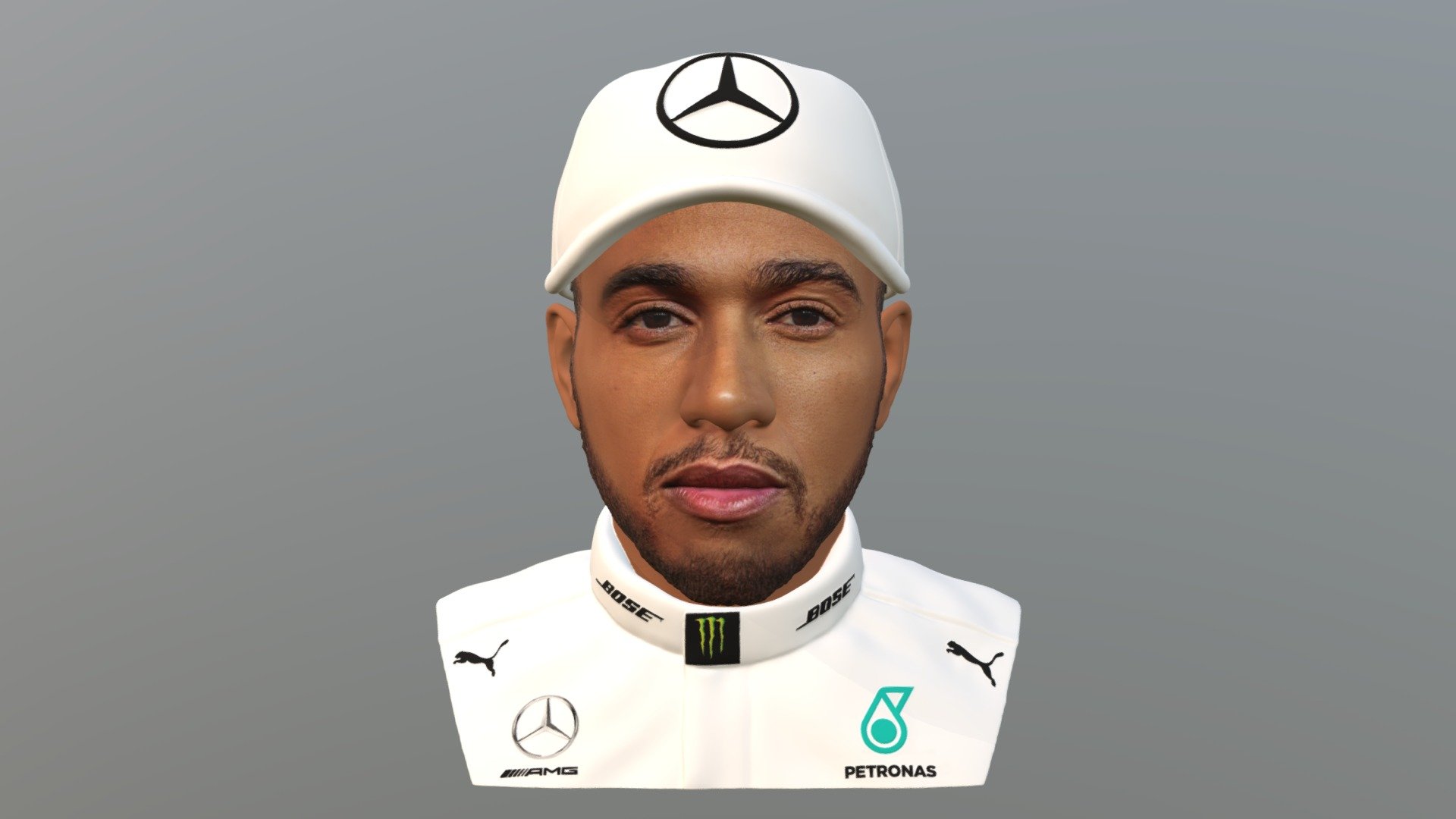 Lewis Hamilton bust for full color 3D printing