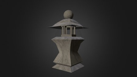 Japanese stone lantern 3D Model