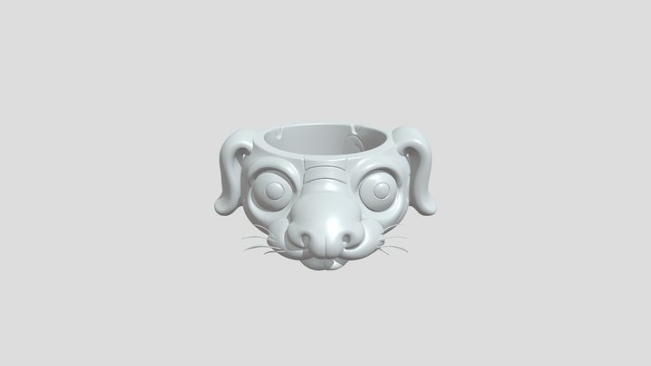 Dog-shaped pet bowl 3D Model