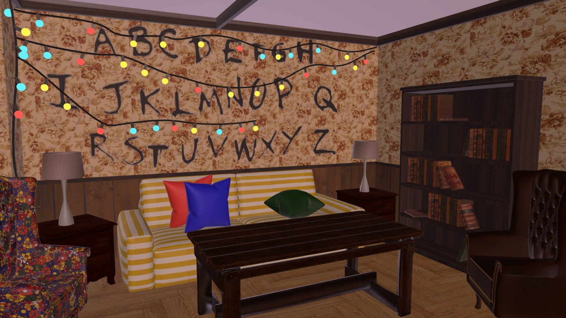 Stranger things hall - 3D model by fulag2 [342f36b] - Sketchfab