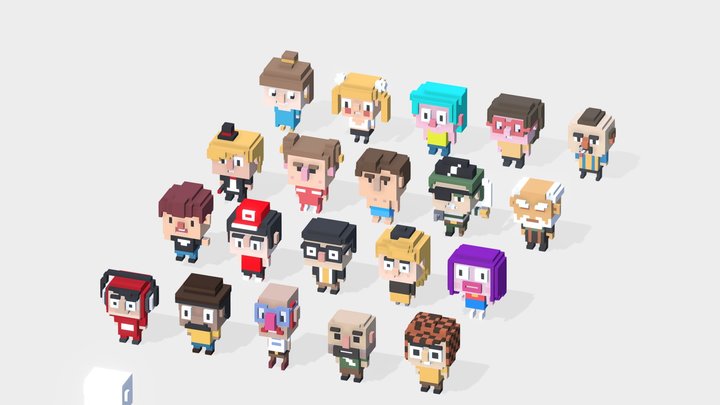 Cute 3D Characters Game Asset Pack 3D Model