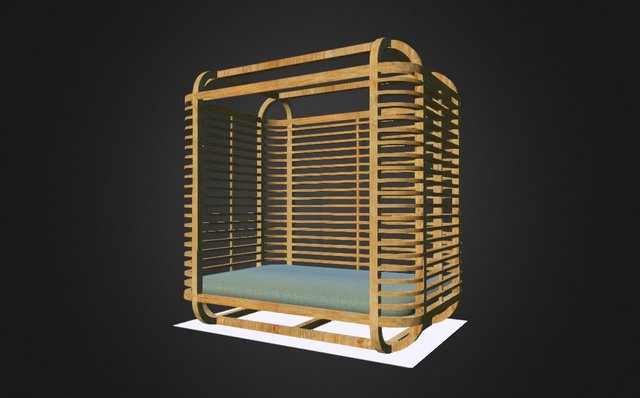 Teak Daybed 3D Model