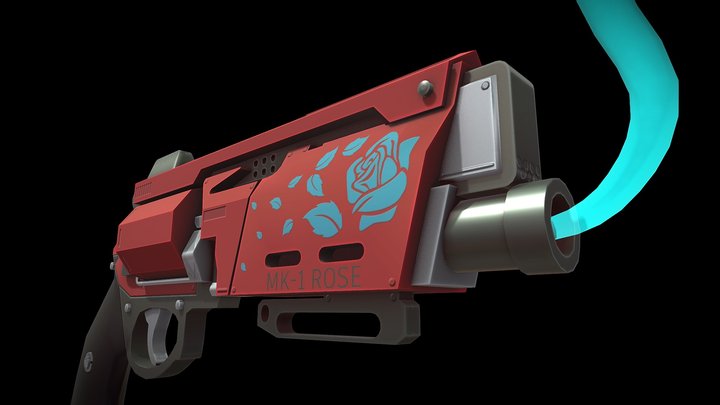 Stylized pistol MK-1 "Rose" 3D Model
