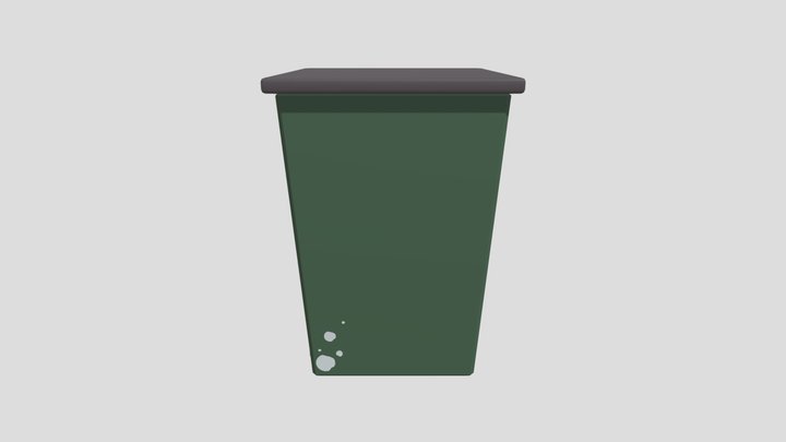 Trash Can High Poly 3D Model