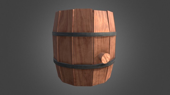 Wine Barrel 3D Model