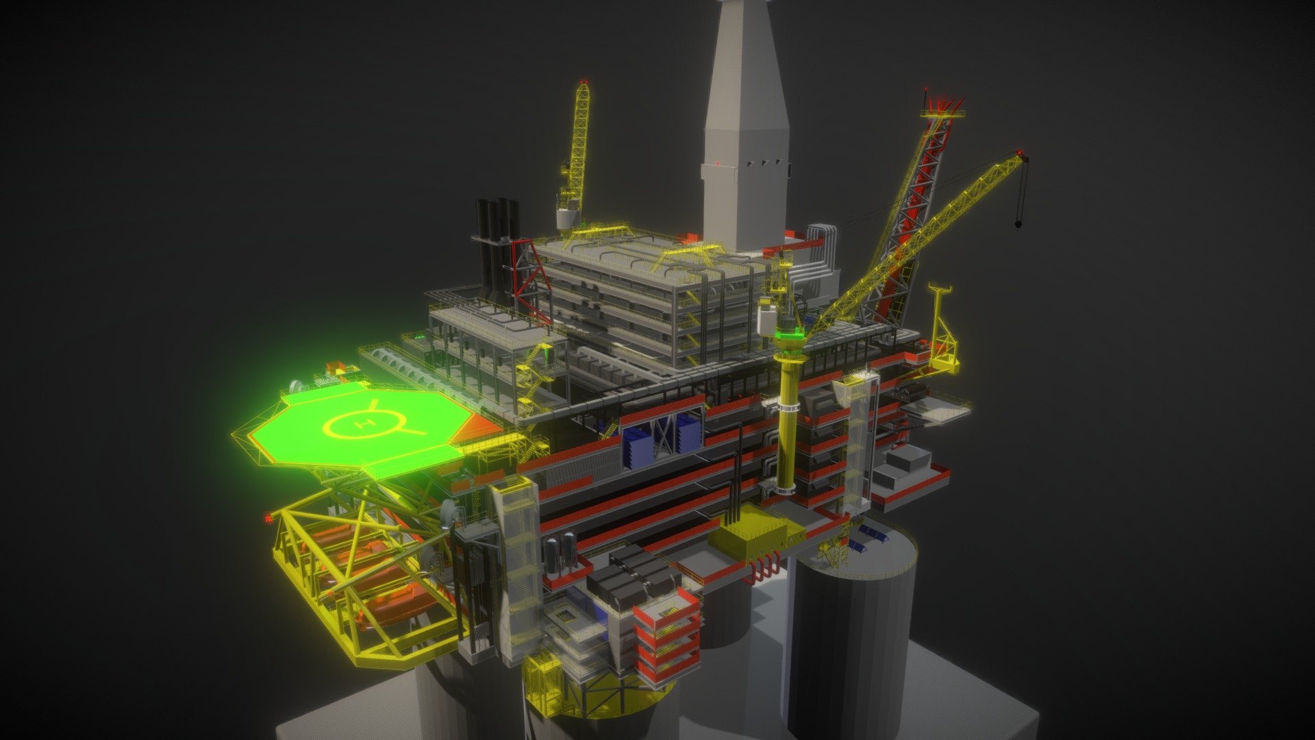 Berkut World's Largest Oil Rig-Arkutan Dagi - Buy Royalty Free 3D model ...