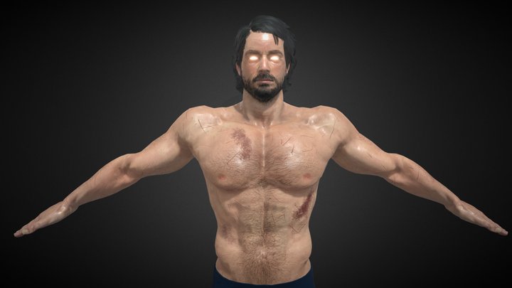 Injured Super Human | Male T Pose Rigged Free 3D Model