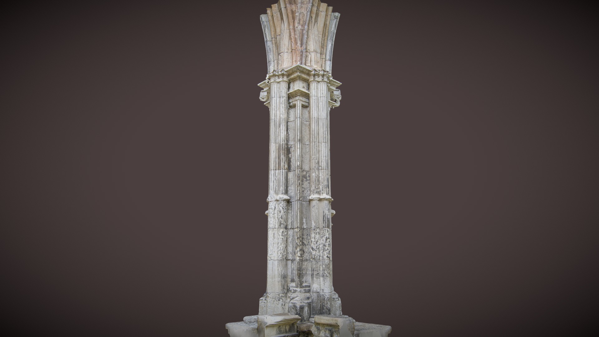 3D model Gothic column photogrammetry scan - This is a 3D model of the Gothic column photogrammetry scan. The 3D model is about a tall stone pillar.