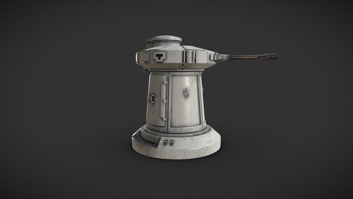 F9 Cannon Battery - Star Wars - Laser Turret 3D Model