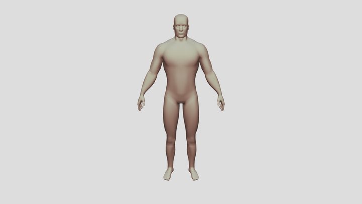 Male body retopology 3D Model