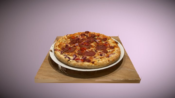 Pizza On A Plate Bad Quality 3D Model
