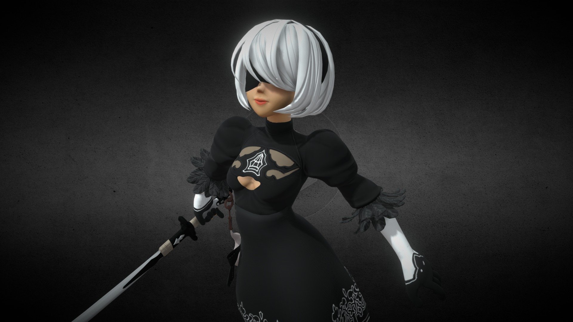 2B <b>Nier</b> <b>Automata</b> <b>fan</b> art scrupting+retopology+AO_normal baking practice - 2...