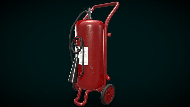 Fire Extinguisher - Large - Game Ready 3D Model