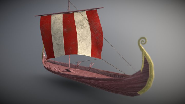 Oseberg Viking Ship 3D Model