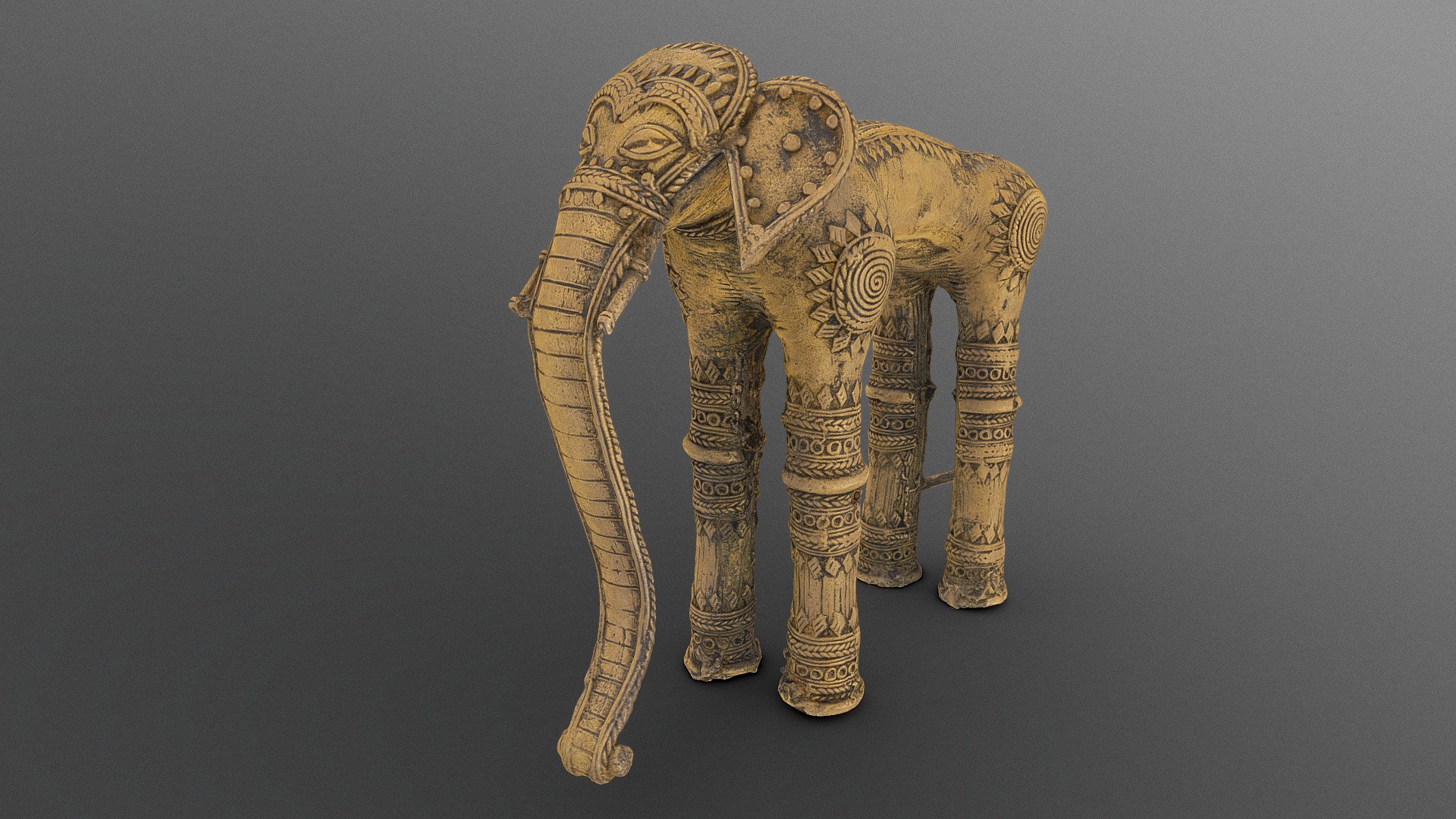Metal elephant figurine