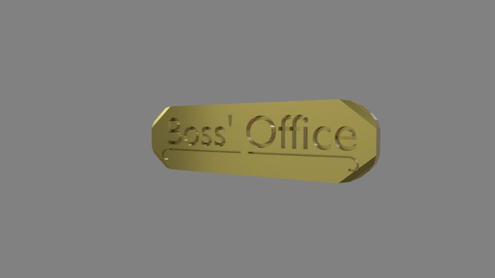 Boss Door Sign 3D Model