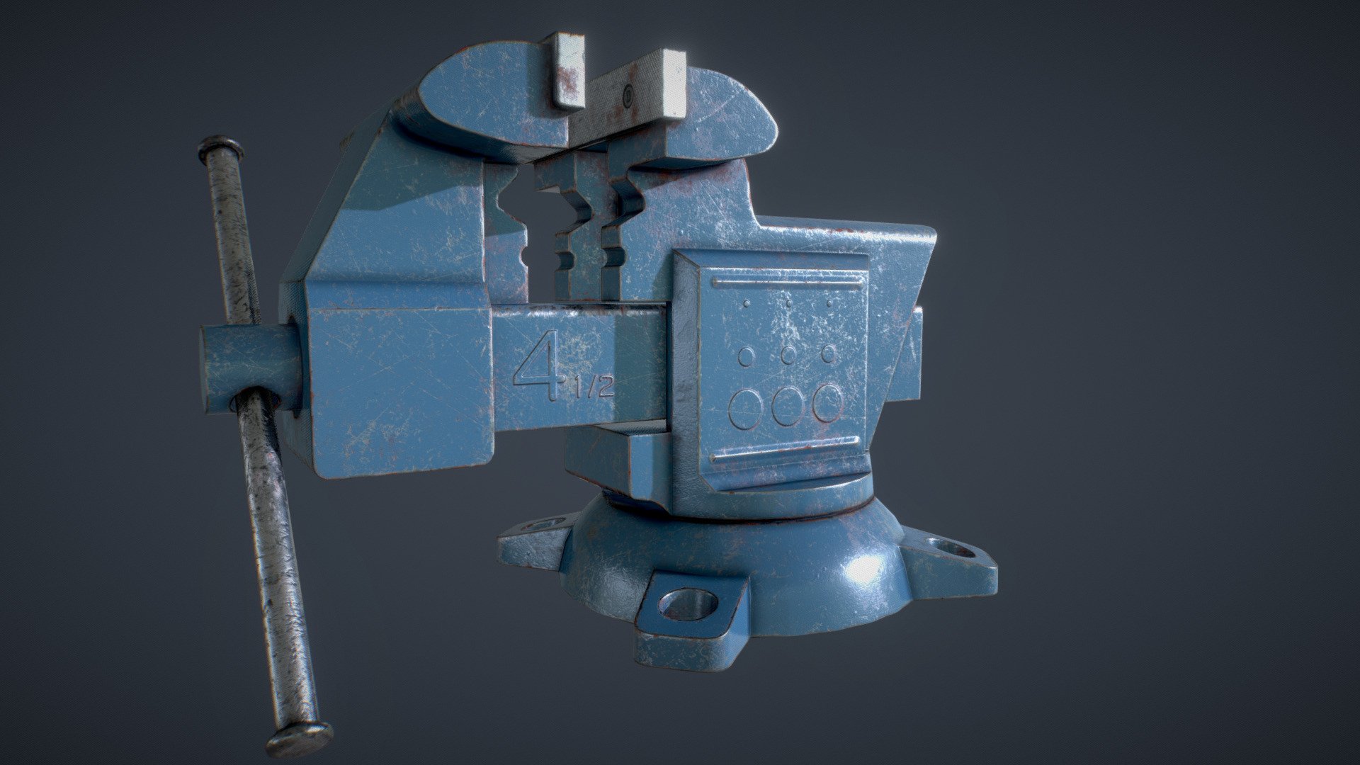Old Damaged Tool Vise AAA Game Ready Asset