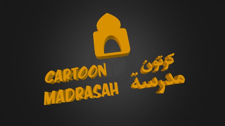 Cartoon Madrasah Logo 3D Model