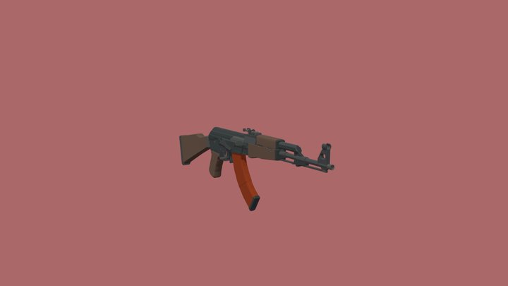 Low-Poly AK-47 Type II 3D Model