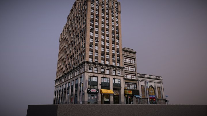 Manhattan City Block: 401 Broadway St. 3D Model