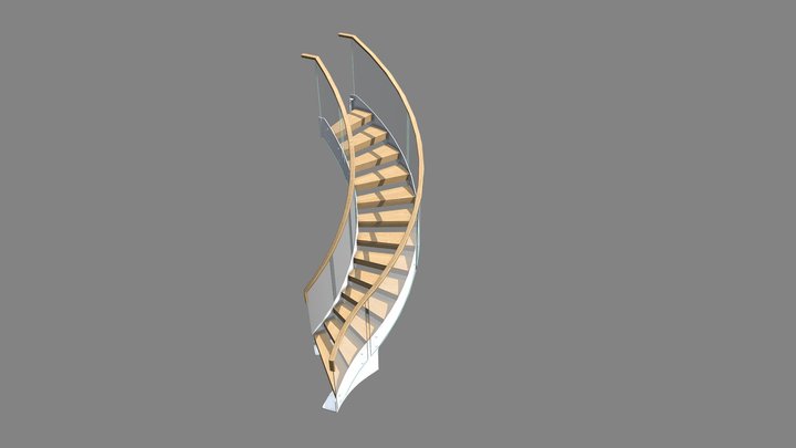 Curved Staircase Design 3D Model