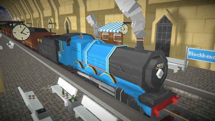 The Blockbench 4.7 Train 3D Model